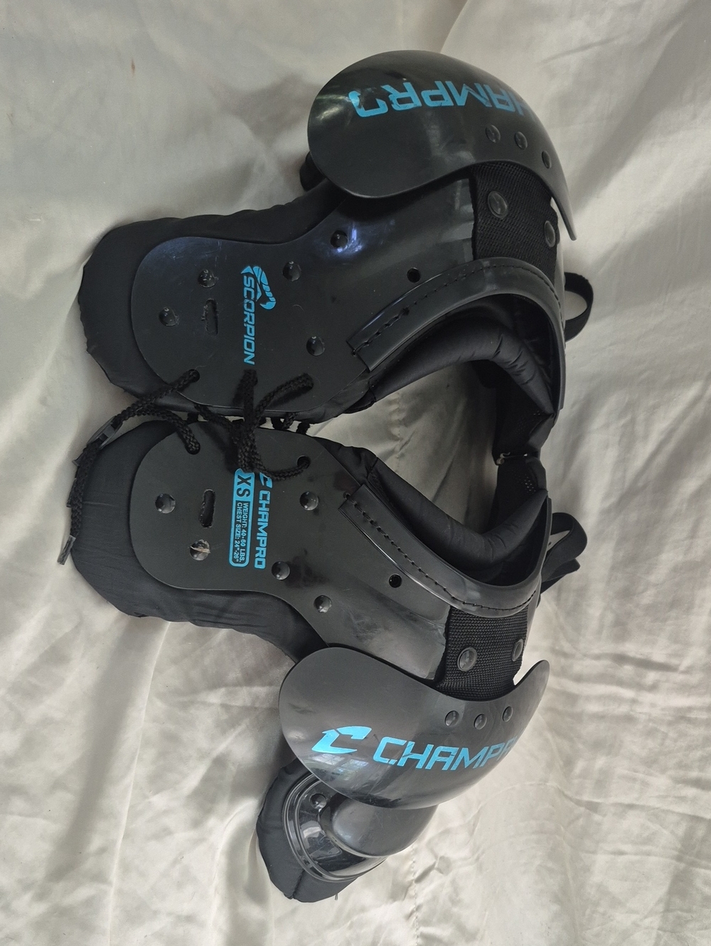 Black Youth Football Shoulder Pads - XS